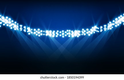 Football Arena Field With Bright Stadium Lights Vs Letters For Sports And Fight Competition Vector Design 