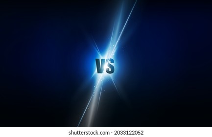 Football Arena Field With Bright Stadium Lights Vs Letters For Sports And Fight Competition Vector Design 