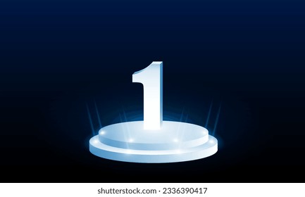 Football arena field with lights out Number one stadium lights vector design.