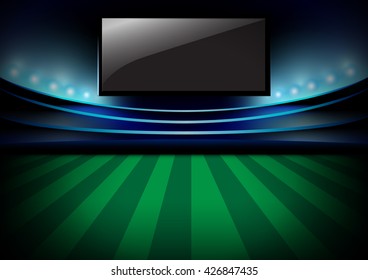 Football arena, Soccer stadium and monitor vector design