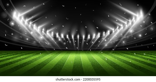 Football Arena. Stadium Public Buildings. Vector