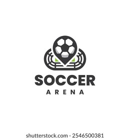 design do logotipo do vetor da arena do futebol