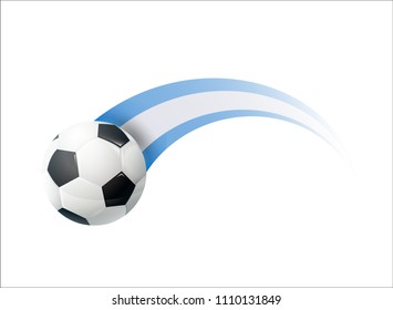 Football with Argentina national flag colorful trail. Vector illustration design for soccer football championship, tournaments, games. Element for invitations, flyers, posters,
cards, webdesign