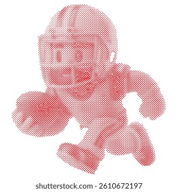 Football athlete player holding ball and running at the game competition