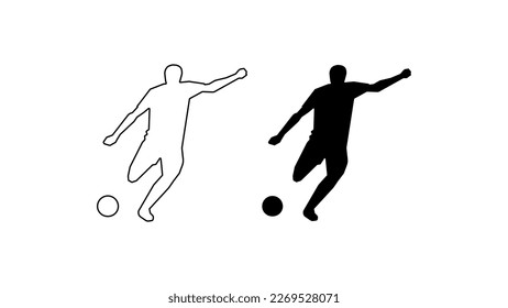 Football athletes isolated vector silhouette.