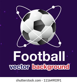 Football Atomic Soccer Ball Blue Background Vector Image
