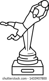 Football  award. Vector outline icon isolated on white background.