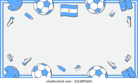 Plantilla de diseño de fondo del fútbol. Ilustración del vector de dibujos animados de fútbol. Campeonato De Argentina