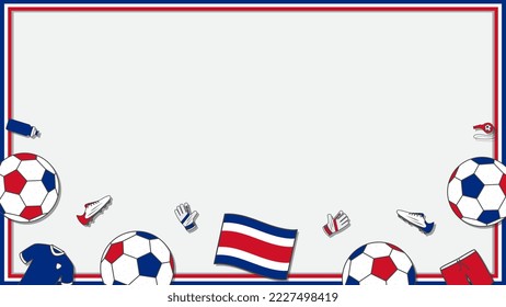 Football Background Design Template. Football Cartoon Vector Illustration. Soccer In Costa Rica