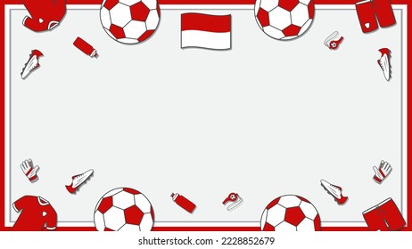 Football Background Design Template. Football Cartoon Vector Illustration. Championship In Indonesia