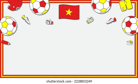 Football Background Design Template. Football Cartoon Vector Illustration. Competition In Vietnam