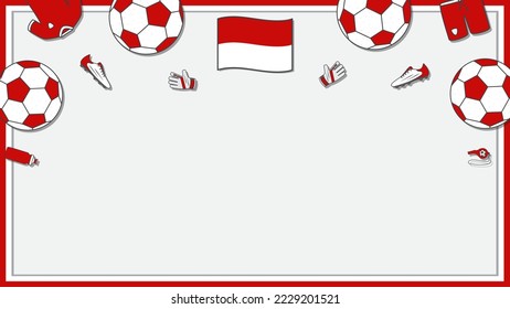 Football Background Design Template. Football Cartoon Vector Illustration. Competition In Indonesia