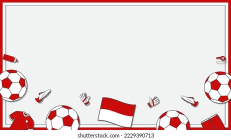 Football Background Design Template. Football Cartoon Vector Illustration. Soccer In Indonesia