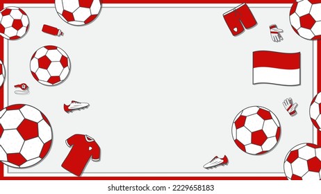 Football Background Design Template. Football Cartoon Vector Illustration. Sport In Indonesia