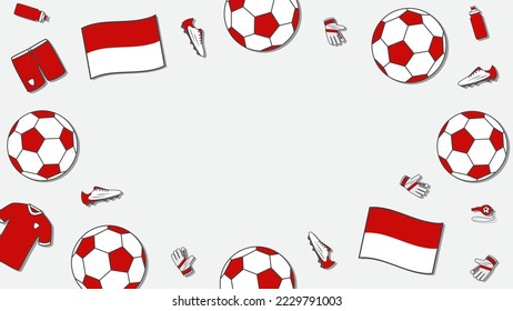 Football Background Design Template. Football Cartoon Vector Illustration. Tournament In Indonesia