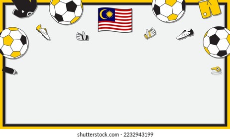 Football Background Design Template. Football Cartoon Vector Illustration. Competition In Malaysia