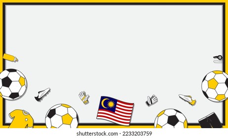 Football Background Design Template. Football Cartoon Vector Illustration. Soccer In Malaysia