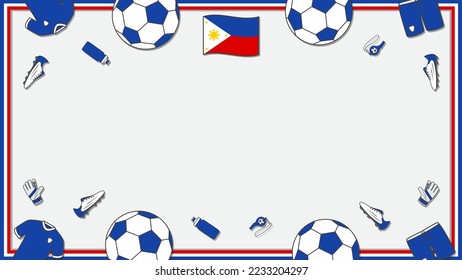 Football Background Design Template. Football Cartoon Vector Illustration. Championship In Philippines