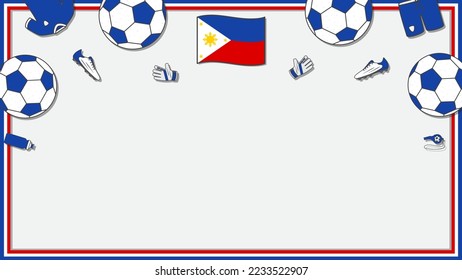 Football Background Design Template. Football Cartoon Vector Illustration. Competition In Philippines