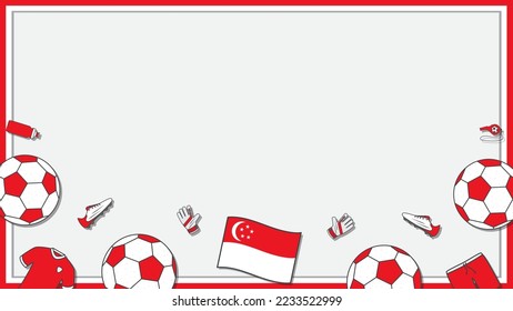 Football Background Design Template. Football Cartoon Vector Illustration. Soccer In Singapore