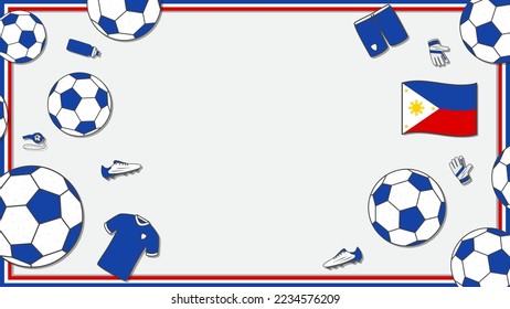 Football Background Design Template. Football Cartoon Vector Illustration. Sport In Philippines