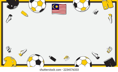 Football Background Design Template. Football Cartoon Vector Illustration. Championship In Malaysia