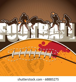 Football background with designed artwork. Vector illustration.