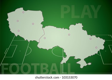 Football background with green field