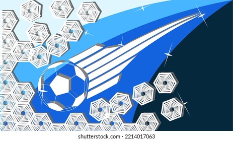 Football background with hexagon for schedule or result match
