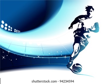 Football background with player