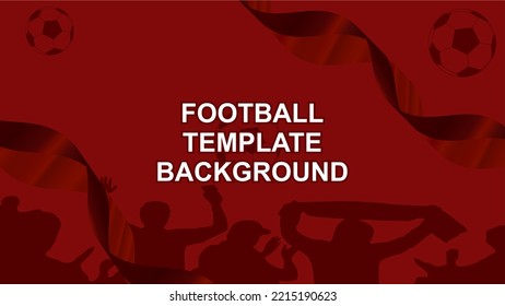 Football background template on the theme of Qatar flag with supporters vector illustration