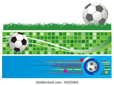 Football background. Three banners for you design