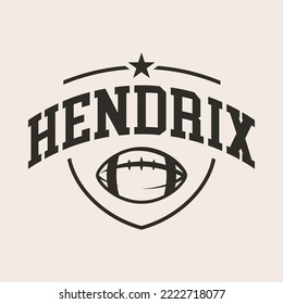 Football Badge Hendrix. Sports Team Identity Illustration isolated on a white background