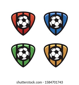 Football Badge Icon in four variant color design 