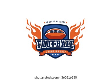 Football Badge Logo Design vector template. T-shirt Graphics
Sport Team Identity Logotype Illustration Label isolated on white Background.