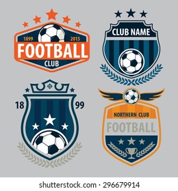 Football Badge Logo Template Collection Designsoccer Stock Vector ...