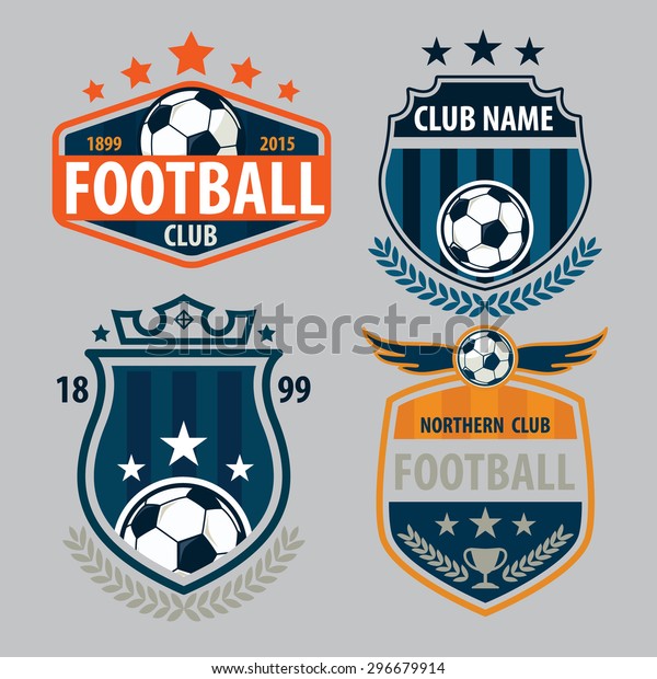 Football Badge Logo Template Collection Designsoccer Stock Vector ...