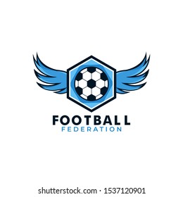 Football badge logo template design, soccer team, vector illustration