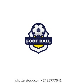 Football Badge with shield logo design, Modern Football Badge logo template Vector Template.