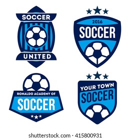 Football badges and logo isolated in white background