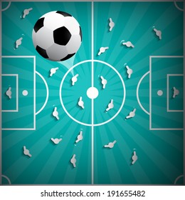 Football Ball Above Playground Background - Retro Illustration