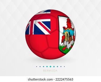 Football ball with Bermuda flag pattern, soccer ball with flag of Bermuda national team. Vector sport icon.