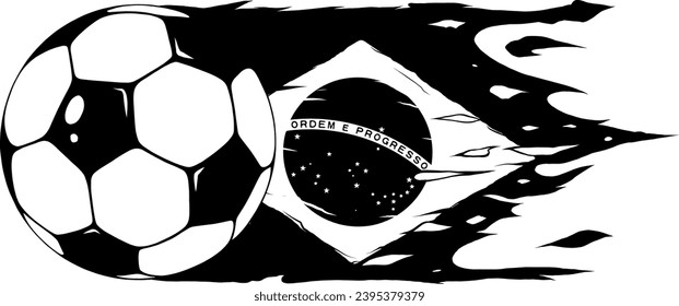 Football Ball in black and white outline