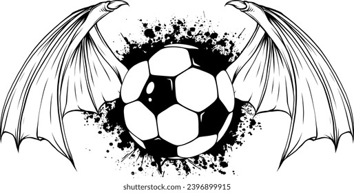 Football Ball in black and white outline
