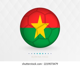 Fútbol con patrón de bandera de Burkina Faso, fútbol con bandera de la selección nacional de Burkina Faso. Icono de deporte vector.