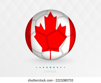 Fútbol con patrón de bandera de Canadá, fútbol con bandera de Canadá. Icono de deporte vector.