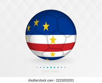 Fútbol con patrón de bandera de Cabo Verde, fútbol con bandera de la selección nacional de Cabo Verde. Icono de deporte vector.