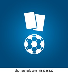 Football ball and cards icon