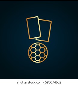football ball and cards outline icon