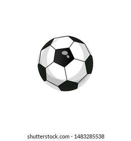 football ball in cartoon comic style. flat design. vector illustration. isolated on white background
